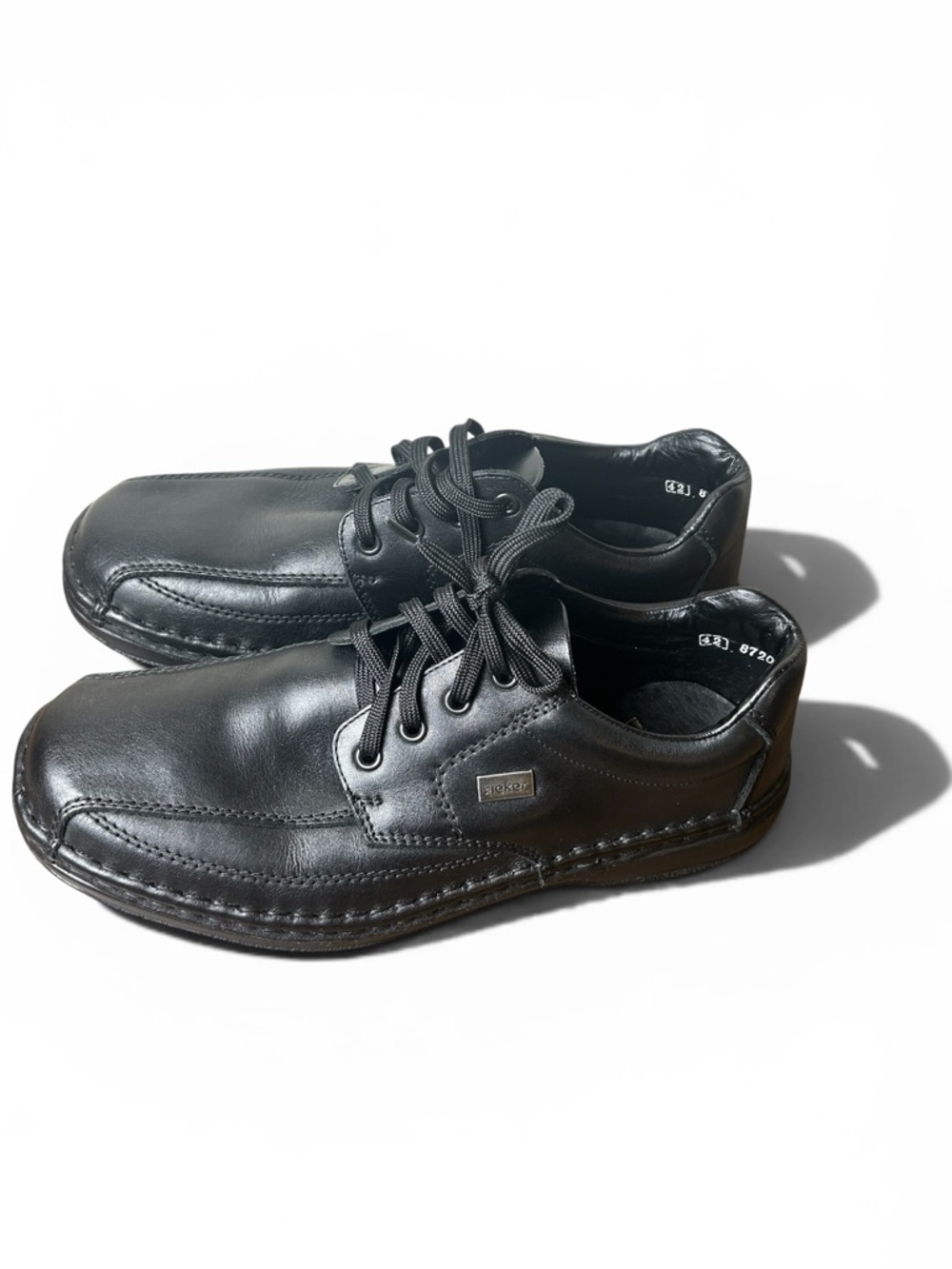 Rieker Men’s Antistress Black Leather Lace Up Shoes Size 42 EU
